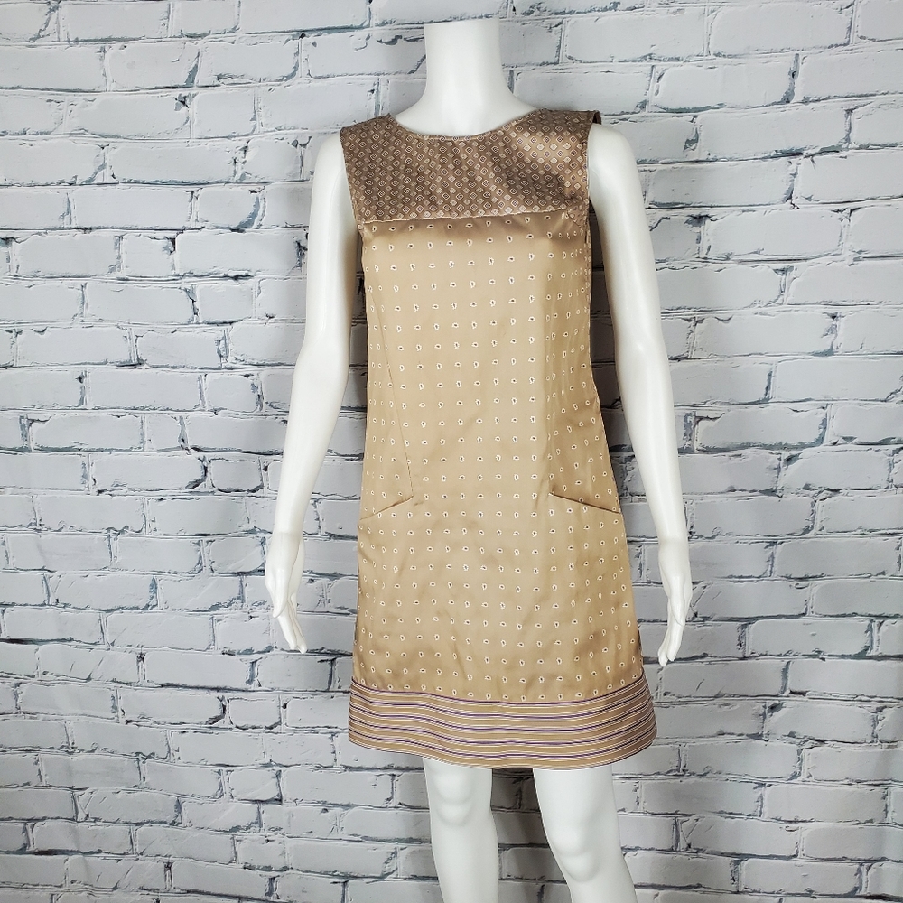 Philosophy di Alberta Ferretti Tan And Purple Shift Dress